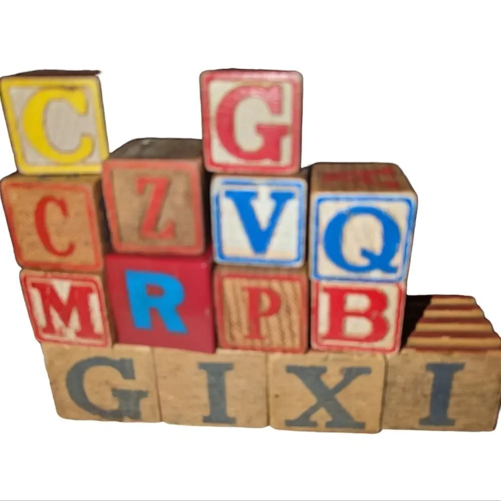 ‎Vintage lot of wooden blocks